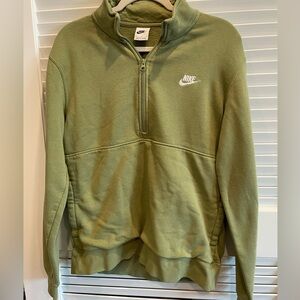 Nike Green Half Zip Pullover Sweater